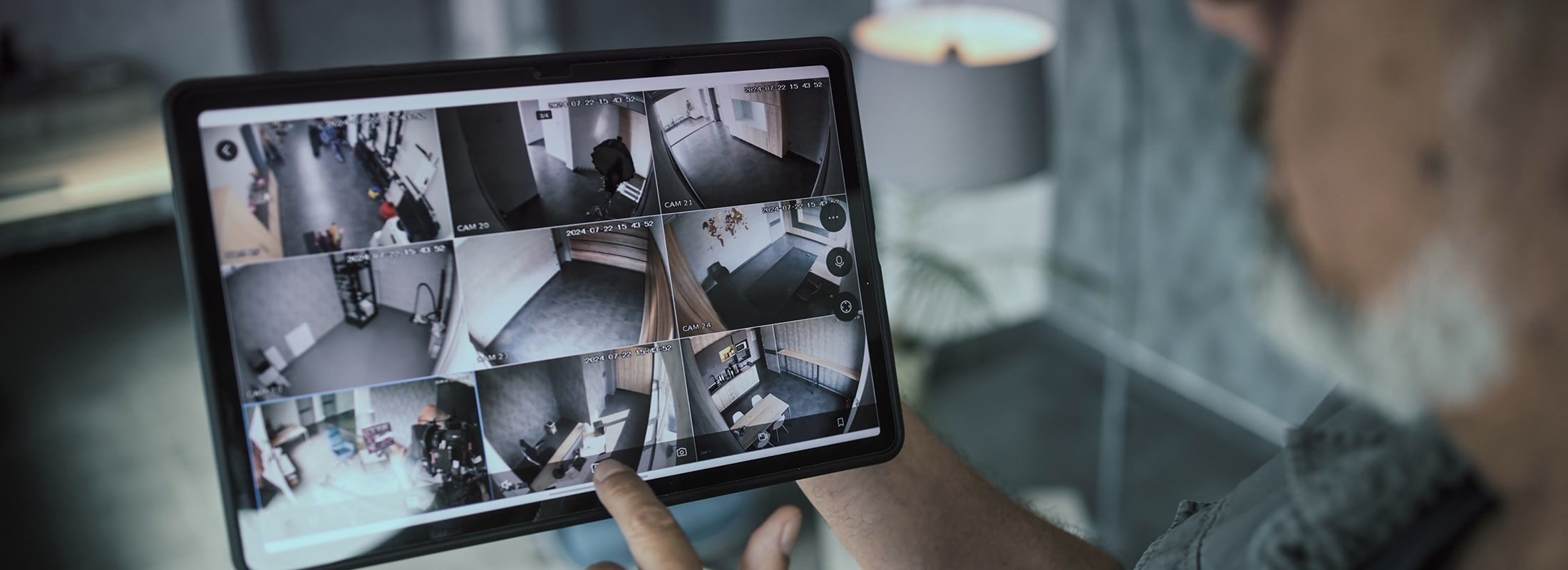 Surveillance cameras monitoring a property