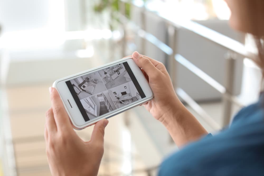 Residential security camera at a home